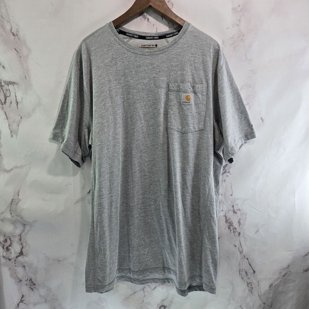 Carhartt T Shirt Mens XL Tall Grey Pocket Relaxed Fit Tee Short Raglan Force
